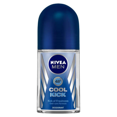 NIVEA Men Roll-On Deodorant, Cool Kick, 50ml & NIVEA Men Deodorant Roll On, Protect & Care, 50ml